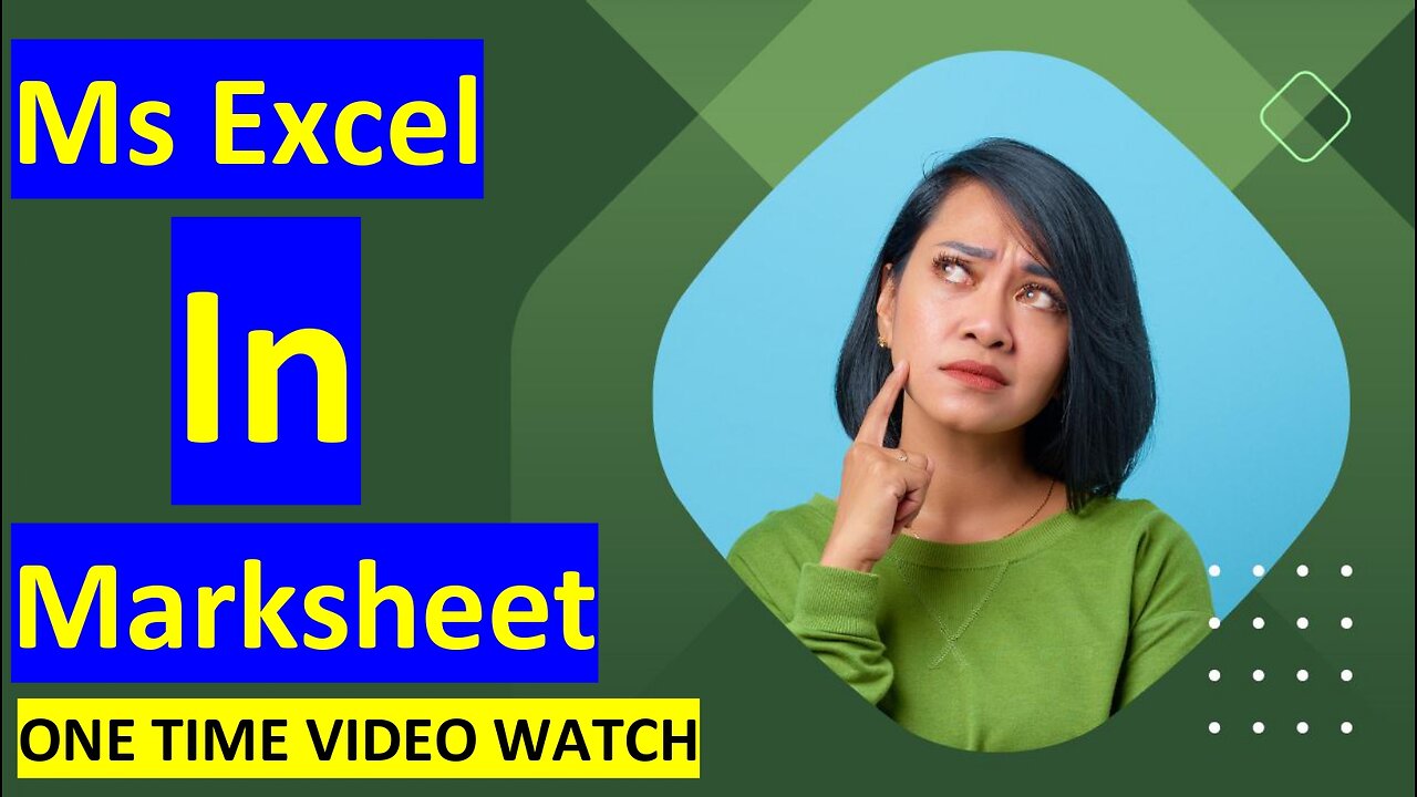 MS Excel IN Marksheet || MS WORD #MSWORD