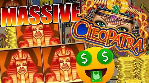 MASSIVE FREE GAMES BONUS JACKPOT HIGH LIMIT CLEOPATRA SLOTS!