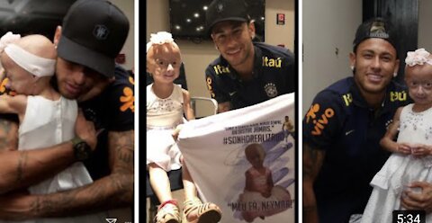 Neymar jr show love to young fan Ana clara in Brazil