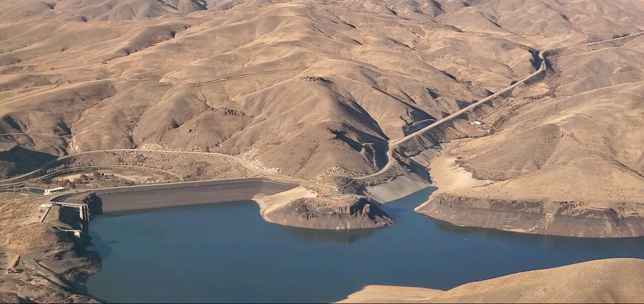 Flyover Lucky Peak Reservoir idaho