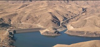 Flyover Lucky Peak Reservoir idaho