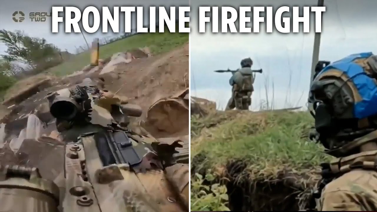 Watch Ukrainian troops exchange machine gun fire on frontline in dramatic POV footage