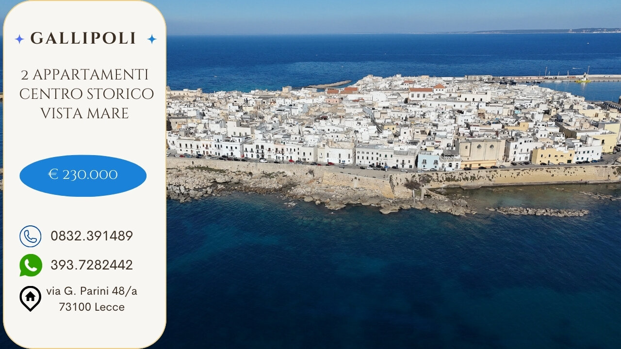 Gallipoli, Salento, Italy. 2 apartments with sea view. Excellent investment
