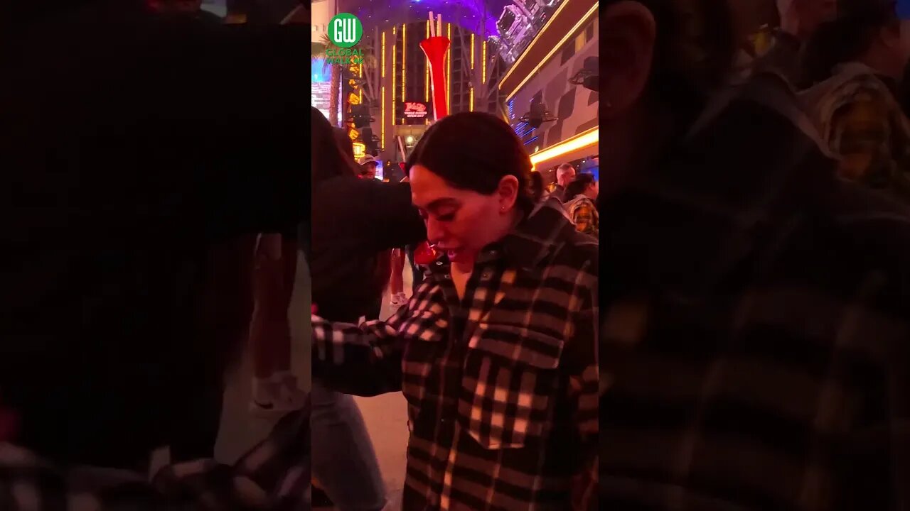 Fremont Street Las Vegas Downtown 4k 60 fps walking tour #shorts
