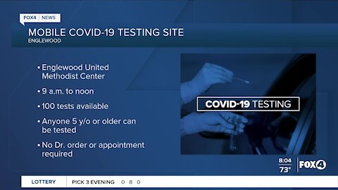 Mobile COVID-19 testing site in Englewood