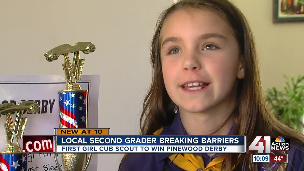 Second-grade girl wins top prize at Cub Scouts derby