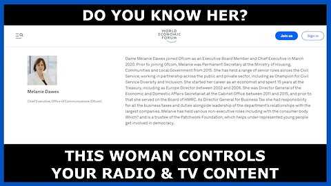 This Woman Controls Britain's TV & Radio Content (She is WEF!)