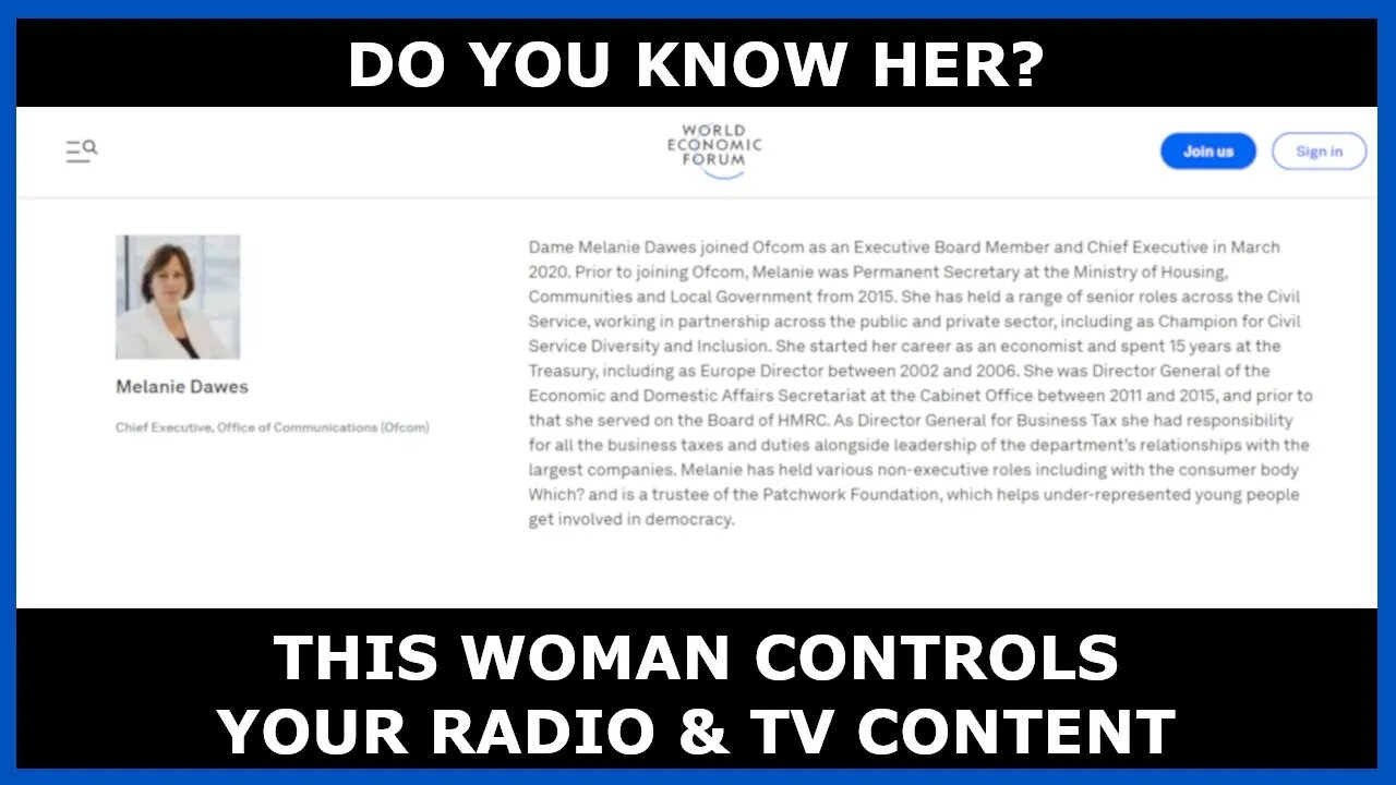 This Woman Controls Britain's TV & Radio Content (She is WEF!)