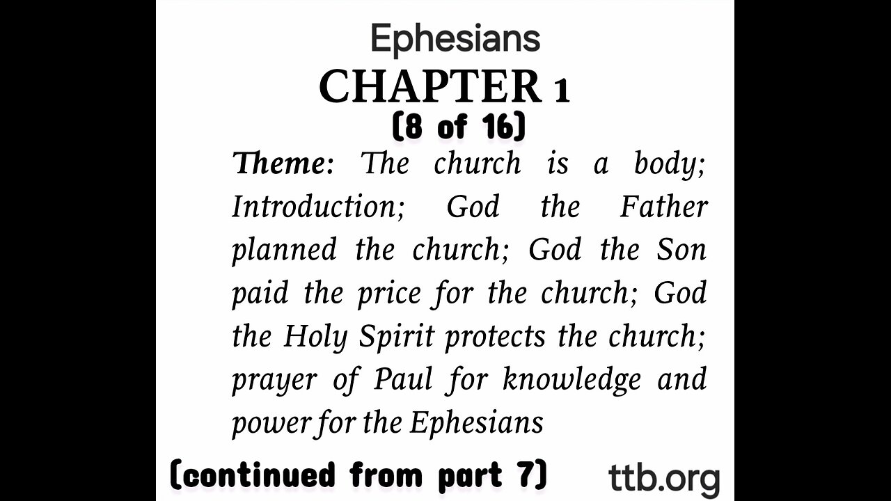 Ephesians Chapter 1 (Bible Study) (8 of 16)