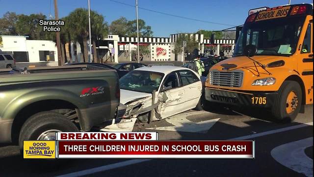 Driver investigated for DUI in 4-vehicle school bus crash that injured 3 children