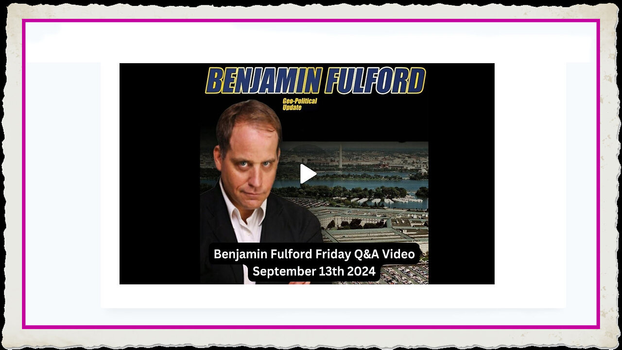 Benjamin Fulford 9-13-2024 - 500,000 Japanese murdered by vaccine