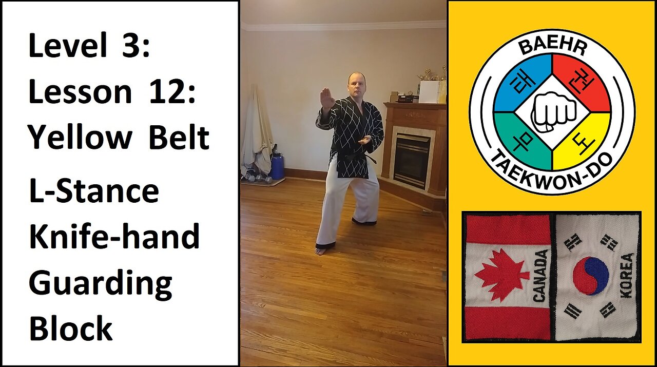 Baehr Taekwondo: 03-12: Yellow Belt: L-Stance - Knife-hand Guarding Block