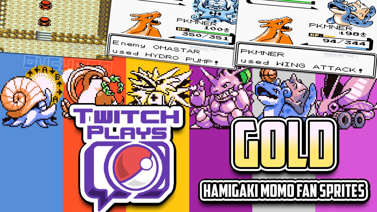 Pokemon TTP Gold - Hamigaki Momo Fan Sprites - Old Hack ROM with Fan Pokemon Sprites at Red Battle