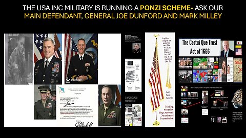 THE USA INC MILITARY IS RUNNING A PONZI SCHEME- ASK GENERAL JOE DUNFORD AND MILLEY