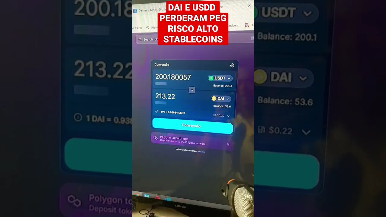 CRISE DAI E USDD PERDERAM PEG CRISE NAS STABLE COINS