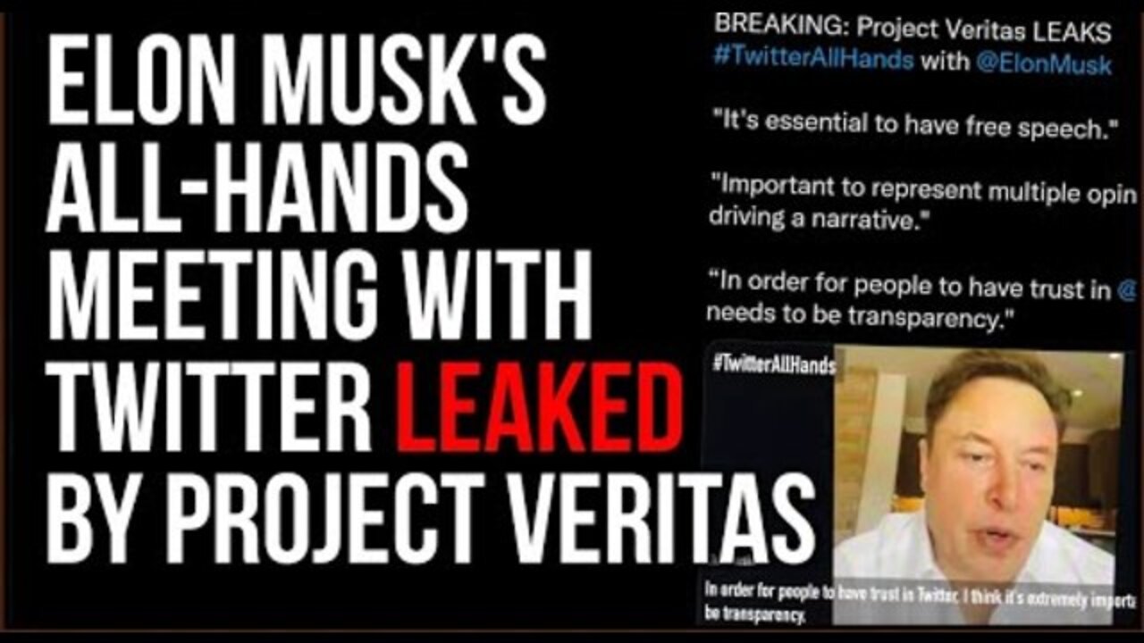 Breaking News - Elon Musk Twitter Meeting Leaked By Project Veritas