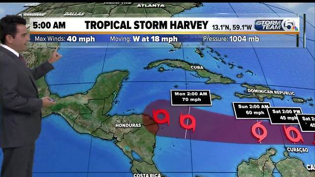 Tropical Storm Harvey bringing rain to Windward Islands