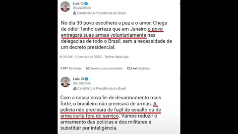 Lula diz que vai desarmar até policiais de folga