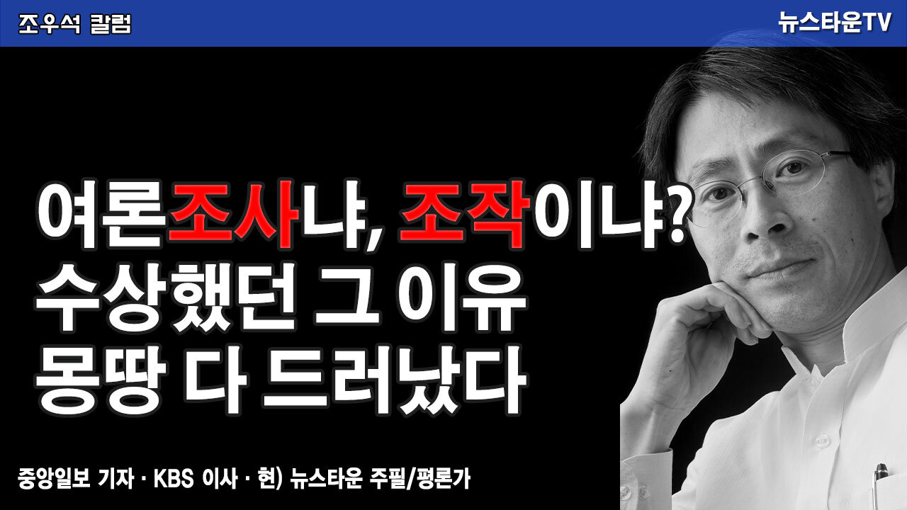 여론조사냐, 조작이냐? 수상했던 그 이유 몽땅 다 드러났다 - 조우석 칼럼 [뉴스타운TV]