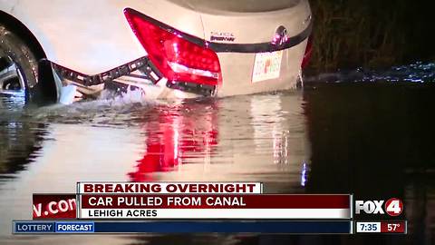 Update: Vehicle lands head-first in Lehigh Acres Canal