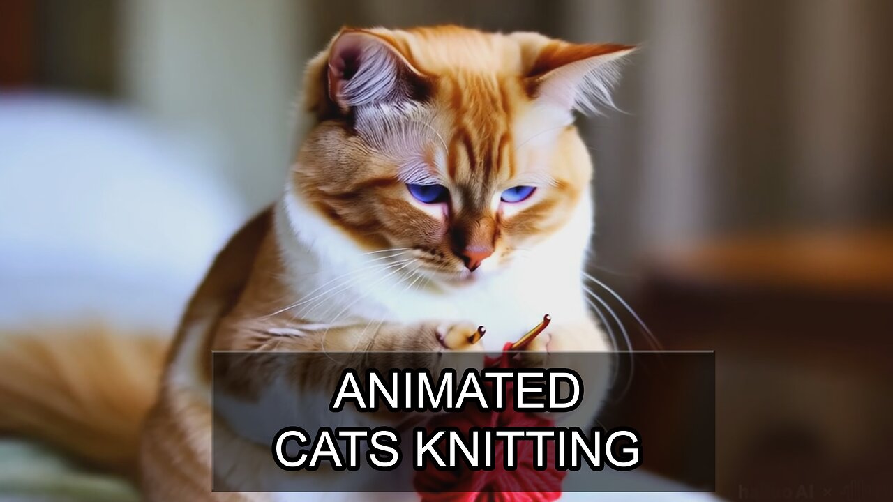 Cats Knitting AI Animation #adorablecats #animation #catlovers #cutecats