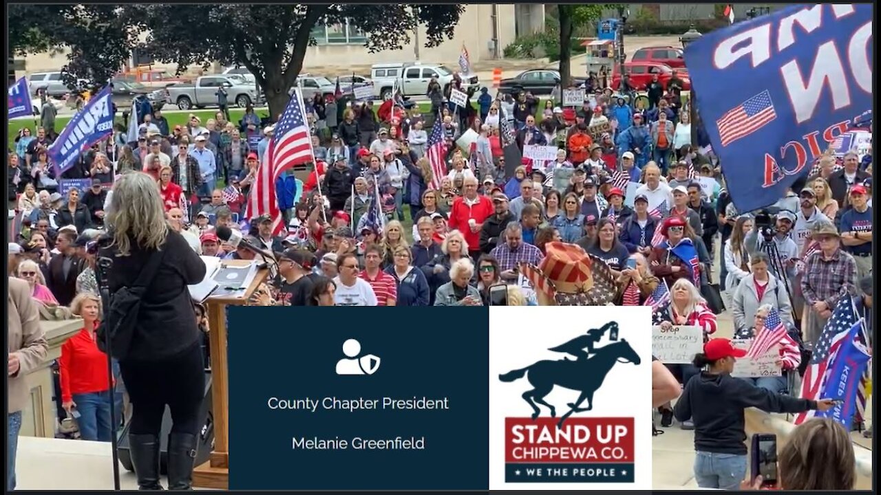 Stand Up Michigan's Melanie Greenfield Speaks At Lansing, Michigan Audit Rally 10-12-21