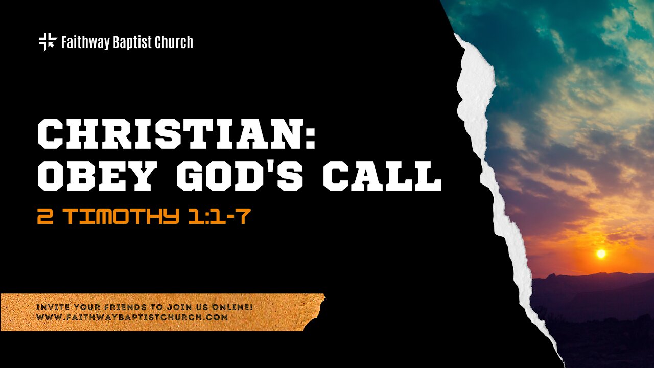 Christian Obey God's Call