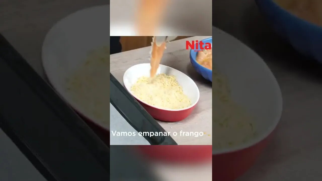 Frango empanado e sem óleo