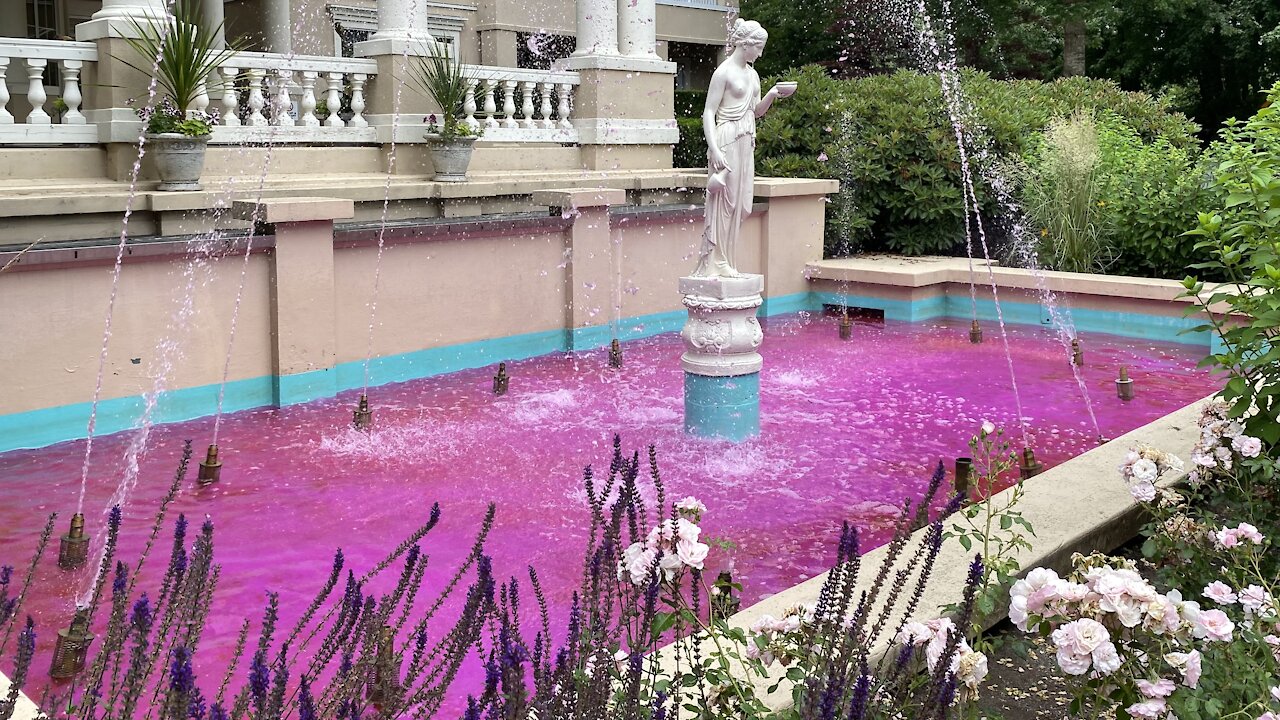 Pink fountain on Canada day