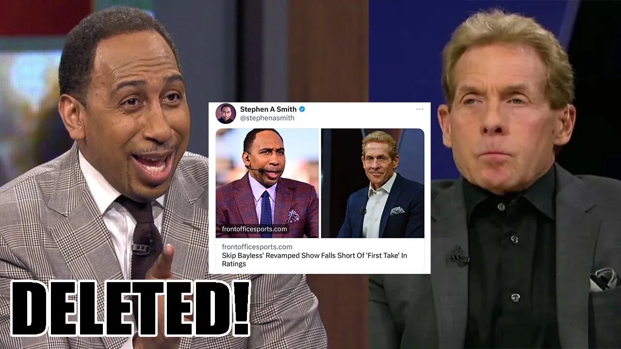 Stephen A Smith TAKES A SHOT at Skip Bayless' TERRIBLE Undisputed ratings and DELETES the tweet!