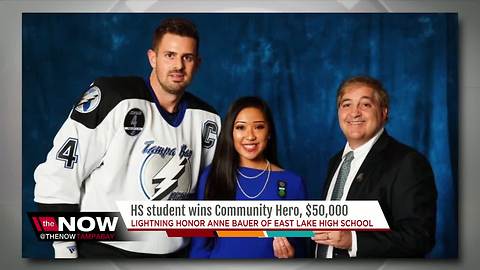 Pinellas County HS Senior awarded $50,000 from the TB Lightning for her efforts helping young women