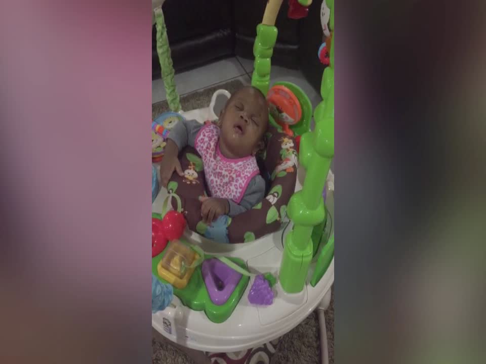 Sleepy Baby can't Keep her Eyes Open While Playing!