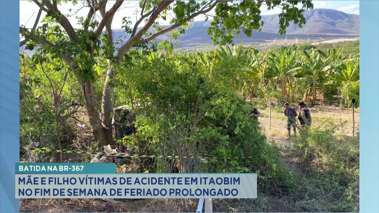 Batida na BR-367: Mãe e Filho Vítimas de Acidente em Itaobim no Fim de Semana de Feriado Prolongado.