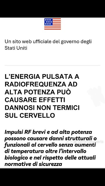 L’ENERGIA PULSATA A RADIOFREQUENZA AD ALTA POTENZA PUÒ CAUSARE EFFETTI DANNOSI NON TERMICI SUL CERVELLO (MICROONDE) [Link per accedere alle fonti]