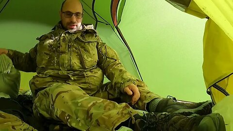 Getting ready to leave the tent. GoPro Dartmoor. 24th March 2023