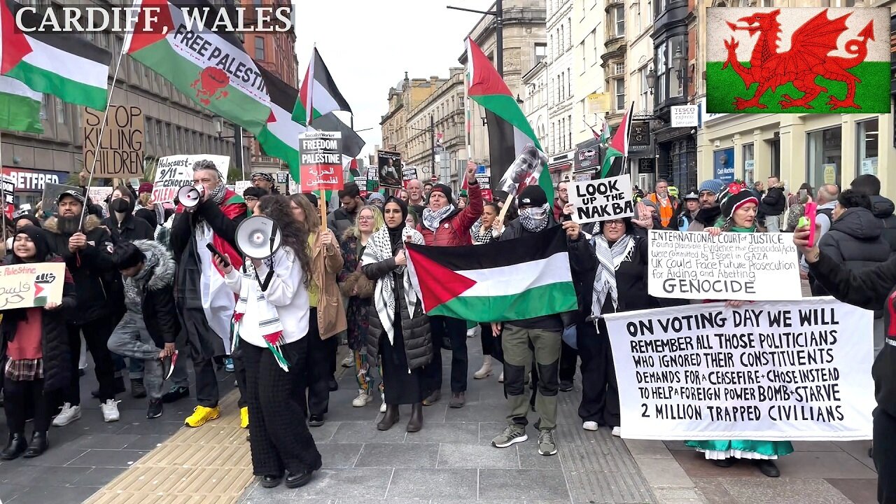 ☮️Pro-PS Protesters, March to BBC Cymru Cardiff South Wales☮️