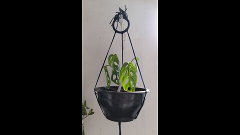 Support with macrame stitch/Suporte com ponto macramê