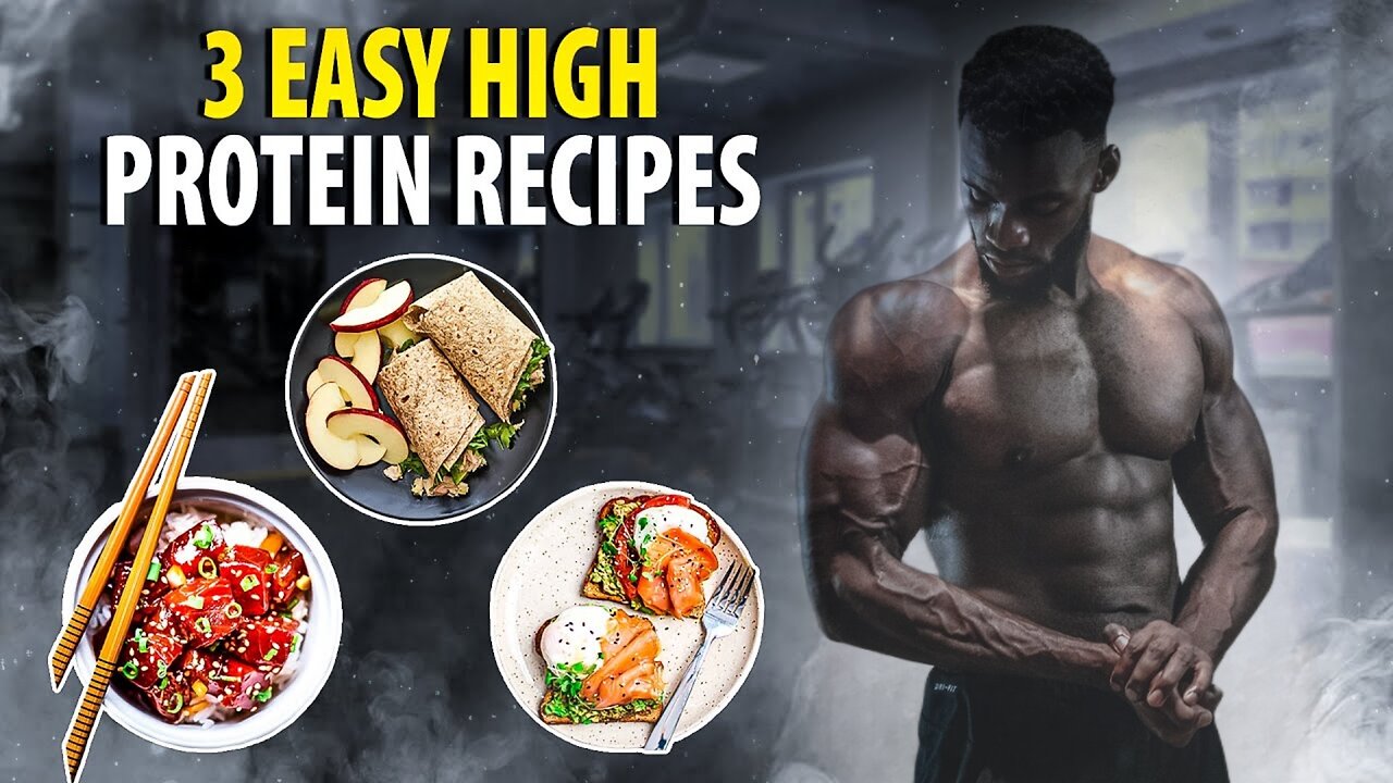 "3 Easy High Protein Lunch Recipes | How To Eat To Get Abs & Build Muscles💪