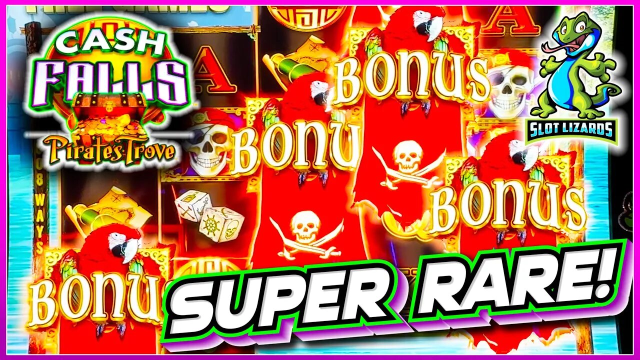 SUPER RARE BONUS BONUS BONUS! Better Than JACKPOT! Cash Falls Pirates Trove Slot