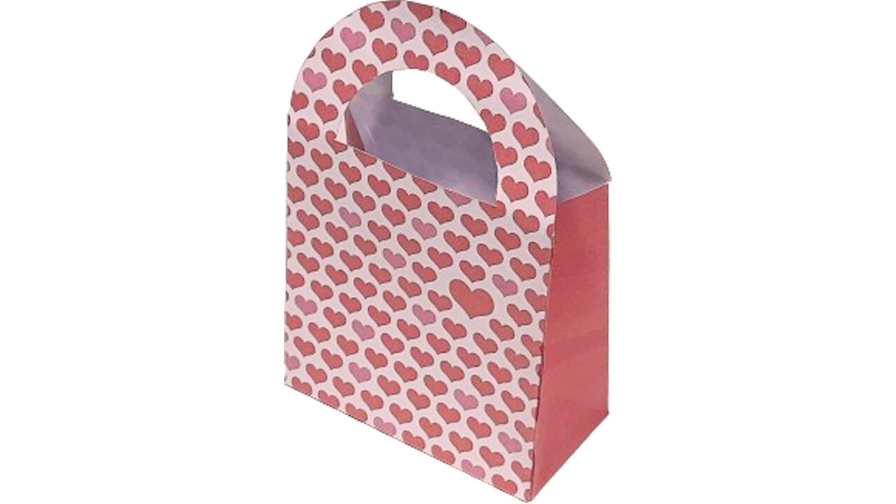 Red heart paper bag/Bolsa de papel corazón rojo/Saco de papel coração vermelho