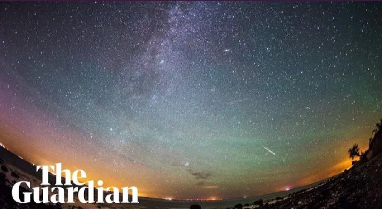 Meteor showers and northern lights captured in timelapse footage across the worl