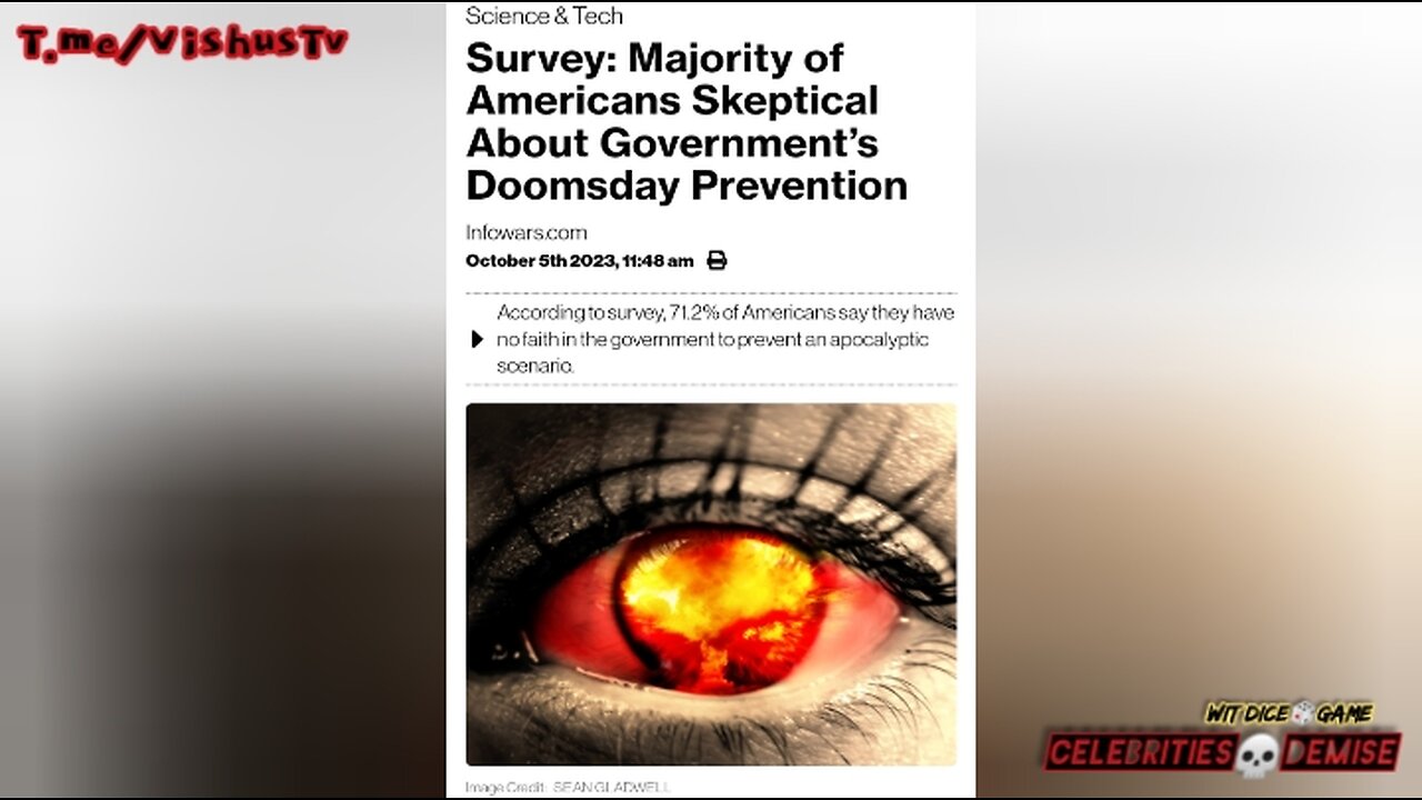 Majority Of Americans Skeptical About Government's Doomsday Prevention... #VishusTv 📺