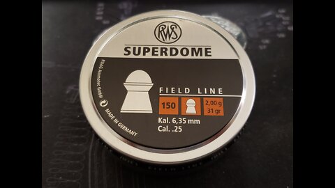 RWS SUPERDOME 25 cal 31 grain pellets in a Hatsan Flashpup