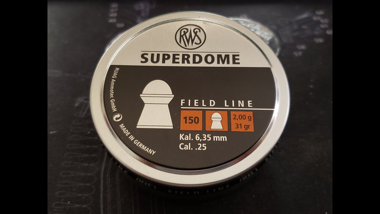 RWS SUPERDOME 25 cal 31 grain pellets in a Hatsan Flashpup