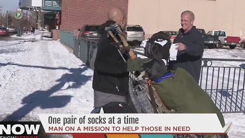 Man on mission to help those in need one pair of socks at a time