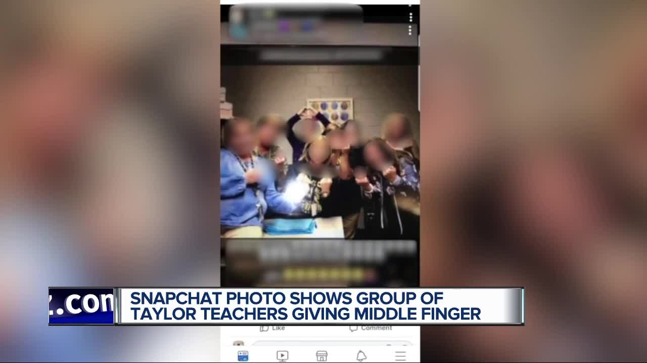 Photo of teachers 'flipping the bird' sparks debate in Taylor