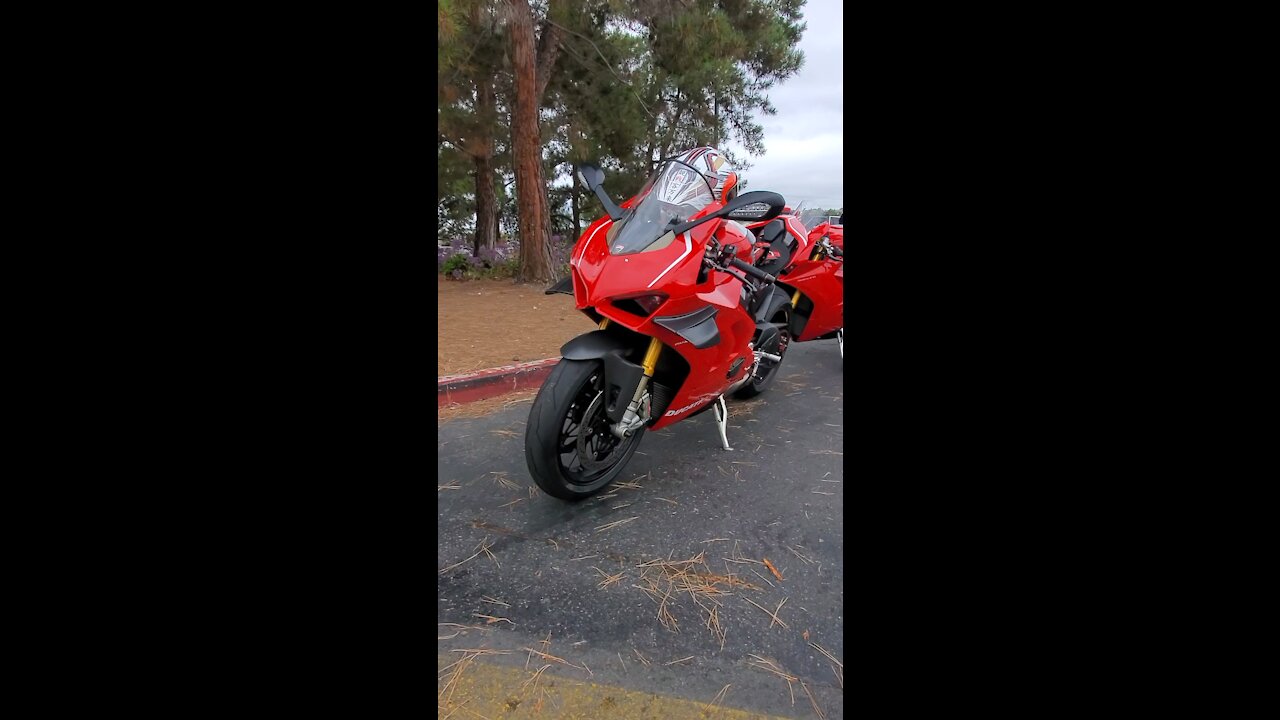 Three Ducati V4s out on a Sunday Morning