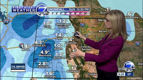 Storm moves out of Colorado later today, but another one is set to hit on Sunday