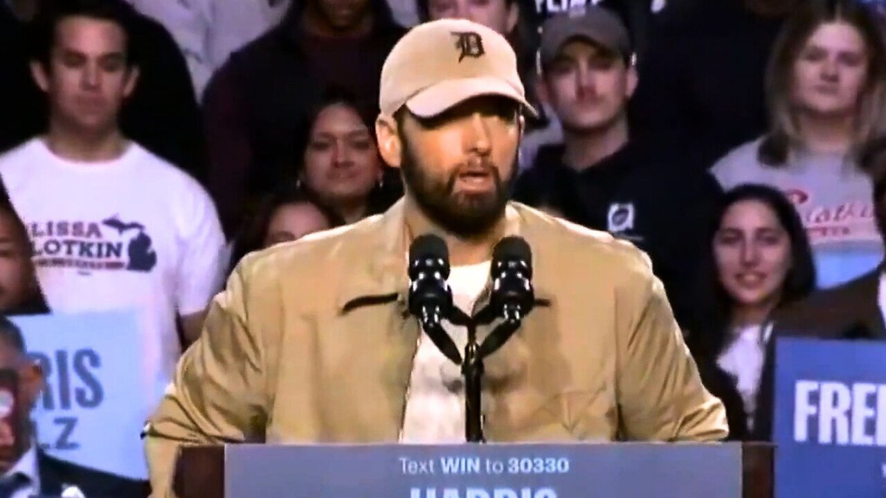 WATCH: Eminem Takes the Stage to Introduce Barack Obama During Kamala Harris's Rally in Detroit