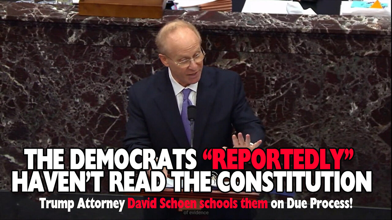 Reportedly the Democrats Haven't Read the Constitution. David Schoen Schools Them!